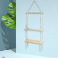 Gyedtr Macrame Wall Hanging Shelf 2 Tier Wall Plant Hanger Shelves- Boho Shelves Organizer for Kitchen Bathroom Home Storage Floating Plant Shelf Clearance