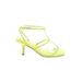 Marc Fisher Heels: Yellow Print Shoes - Women's Size 8 - Open Toe