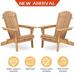 Wooden Outdoor Folding Adirondack Chair Set of 2 Wood Lounge Patio Chair for Garden Garden Lawn Backyard Deck Pool Side Fire Pit Half Assembled