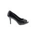 White House Black Market Heels: Pumps Stilleto Cocktail Black Solid Shoes - Women's Size 7 - Peep Toe