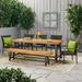 Christopher Knight Home Lyons Outdoor Rustic 8-seater Dining Set by Teak Finish + Black + Multi-Brown 7