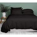 Kamas 5 Piece Solids Solid Order Customized Size Black Duvet Cover Set 100% Egyptian Cotton 600 Thread Count with Zipper & Corner Ties Luxurious Quality