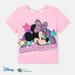 Disney Toddler Girls Graphic Tee Minnie Mouse Character Outfit Cloth Graphic Print Short Sleeve T-Shirt Rainbow Pink 9-10T