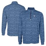 Men's Cutter & Buck Navy Scranton Wilkes-Barre RailRiders Big Tall Traverse Camo Print Stretch Quarter-Zip Pullover Top