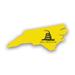 North Carolina State Shaped Gadsden Flag Sticker Decal - Self Adhesive Vinyl - Weatherproof - Made in USA - nc don t tread on me rattlesnake coiled historical american