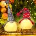 Christmas Gnome Lights Decorations Swedish Santa Tomte Gnome Santa Figurine Christmas Party Home Table Decoration(grey red)(2pcs)