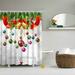 LICHENGTAI Christmas Shower Curtain Washable Durable Waterproof Decoration Home Bathroom Creative Printing for Party Backdrop Room Divider Curtain Closet Curtain Colorful Bell 150cmx180cm