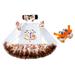 Tosmy Toddler Baby Kids Girl Romper Pumpkin Tulle Romper Dress Shoes Hairband Set Outfits Baby Clothes