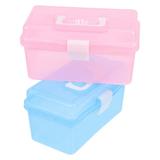 2 Pcs Storage Box Toolbox Tool Chest Storage Case Storage Container Compartmented Container