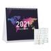 STOBOK 2021 Desk Calendar 12 Months Standing Calendar Runs from January 2021 to 2021 Daily Planner 2021 Full Year Calendar Bonus 2 Sheets/144pcs Stickers for Home & Office