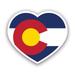 Colorado Heart Sticker Decal - Self Adhesive Vinyl - Weatherproof - Made in USA - aspen rocky mountains co native raised local love co