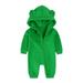 QIANGONG Baby Boys Bodysuits Solid Baby Boys Bodysuits Hooded Long Sleeve Baby Boys Bodysuits Green 6-9 Months