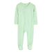 QIANGONG Baby Boys One-piece Pajamas Solid Baby Boys One-piece Pajamas Crew Neck Long Sleeve Baby Boys One-piece Pajamas Green 6-12 Months