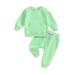 TheFound Infant Toddler Baby Girl Boy Fall Clothes Long Sleeve Embroidery Sweatshirt with Elastic Waist Sweatpants Outfits