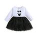 dmqupv Big Kid Dress Female Girls Size 6 Easter Dress Prints Dress Dance Party Dresses Kids Clothes Girls Two Piece (White 18-24 Months)