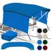 KNOX Universal 4 Bow Bimini Top Replacement Canvas & Detachable Sidewalls with Storage Boot 900D Marine Grade Sun Shade Boat Canopy with Solid Side Blocks No Frame 85-90 W Pacific Blue