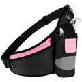 HA-EMORE Hiking Waist Pack Fanny Bag Sports Waist Pack with Water Bottle Holder Hydration Running Belt for Walking No Bounce Adjustable Waist Pouch for Runners Jogging Pink