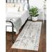 Rugs.com Lennon Collection Rug â€“ 6 Ft Runner Ivory And Gray Medium Rug Perfect For Hallways Entryways