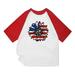 Brnmxoke Mens Casual Short Sleeve Round Neck Graphic T-Shirts 4th of July 2024 Independence Day Patriotic American Flag Printed Raglan Sleeve Baseball Top