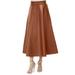 Hwmodou Denim Skirts Women Skirt Skirt Leather Waist Color Solid Womens Long A-Line High Skirt Tennis Skirts For Woman