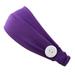 Ogiraw Purple Headband Elastic Headband with Button Yoga Workout Running Turban Hair Accessories Skin Care Headband Purple One Size