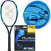 Yonex EZONE 110 Sky Blue Tennis Racquet 4 3/8 Grip Strung w Blue PolyTour Spin 125 for Additional Spin & a Solid Feel