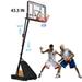 VINCIGO Portable Basketball Hoop 8-10ft Adjustable Height 43.3 Basketball Goal for Kids or Adults with Colorful Lights and Wheels