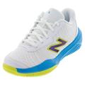 New Balance Juniors` 996v5 Tennis Shoes White and Spice Blue ( 3 )