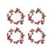 Frcolor 4Pcs Simulated Berry Garland Decors Decorative Candlestick Cup Mini Wreath Adorns