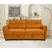 Latitude Run® 74.5" Polyester Square Arm Sofa Bed Polyester in Brown/Yellow | 37.5 H x 74.5 W x 37.5 D in | Wayfair