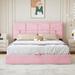 Mercer41 Madylynn Platform Storage Bed Upholstered/Velvet/Metal in Pink | 40.7 H x 64.6 W x 85.2 D in | Wayfair 2369561114634E8AB64BF893F0BDEA7F