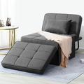 Accent Chair - Ebern Designs Arhaan Super Single Adjustable Bed w/ Mattress Included Linen in Gray | 34 W in | Wayfair