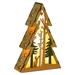 piaybook Night Lights Night Light Christmas Tree Wooden Night Light Christmas Tree Shape Luminous Desktop Ornaments LED Christmas Decorations for Bedroom Camp Bedside Table Indoor Outdoor