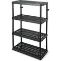 4 Shelf Fixed Height Ventilated Heavy Duty Storage Unit 18 X 36 X 54.5 Organizer System For Home Garage Basement & Laundry Black