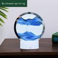 Night Light 3D Moving Sand Art Desk Lamp 7.87 Inch 360Â° 15ml Rotating Hourglass Decorative Creative Liquid Motion Living Room Bedroom Led Lights