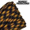 Bored Paracord Brand 550 lb Type III Paracord - Goldenrod and Black 10 Feet