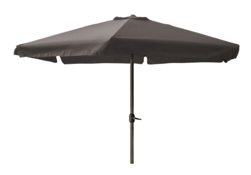 Lex XL Alu Sonnenschirm Ø 3m Kurbelschirm Gartenschirm Marktschirm Krempe steingrau : Steingrau Image