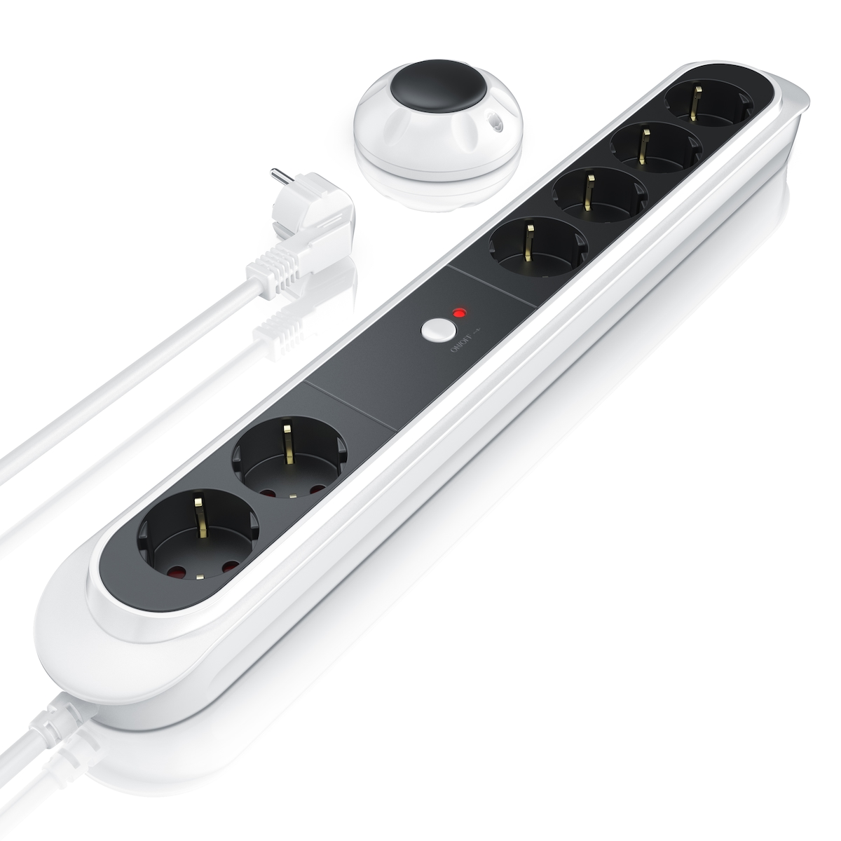 BEARWARE Steckdosenleiste Mehrfachsteckdose Steckerleiste 3680W, 6-fach Image