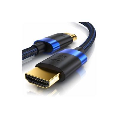 Primewire - 1,5m High Speed 8K HDMI Kabel 2.1 Ethernet ARC 3D 4K Ultra HD 7680x4320 @ 120Hz PS4 360 TV OLED PC Laptop Beamer Monitor - Schwarz/Blau Image