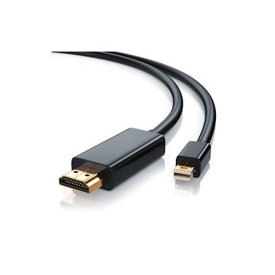 CSL Mini DisplayPort zu HDMI Typ A Audio- & Video-Kabel, Premium Full HD MiniDP Adapter Monitor Kabel - 2m Image