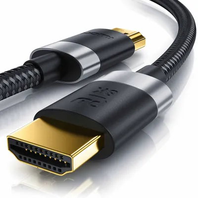 Primewire - 1,5m High Speed 8K HDMI Kabel 2.1 Ethernet ARC 3D 4K Ultra HD 7680x4320 @ 120 Hz PS4 360 TV OLED PC Laptop Beamer Monitor - Schwarz/Silber Image