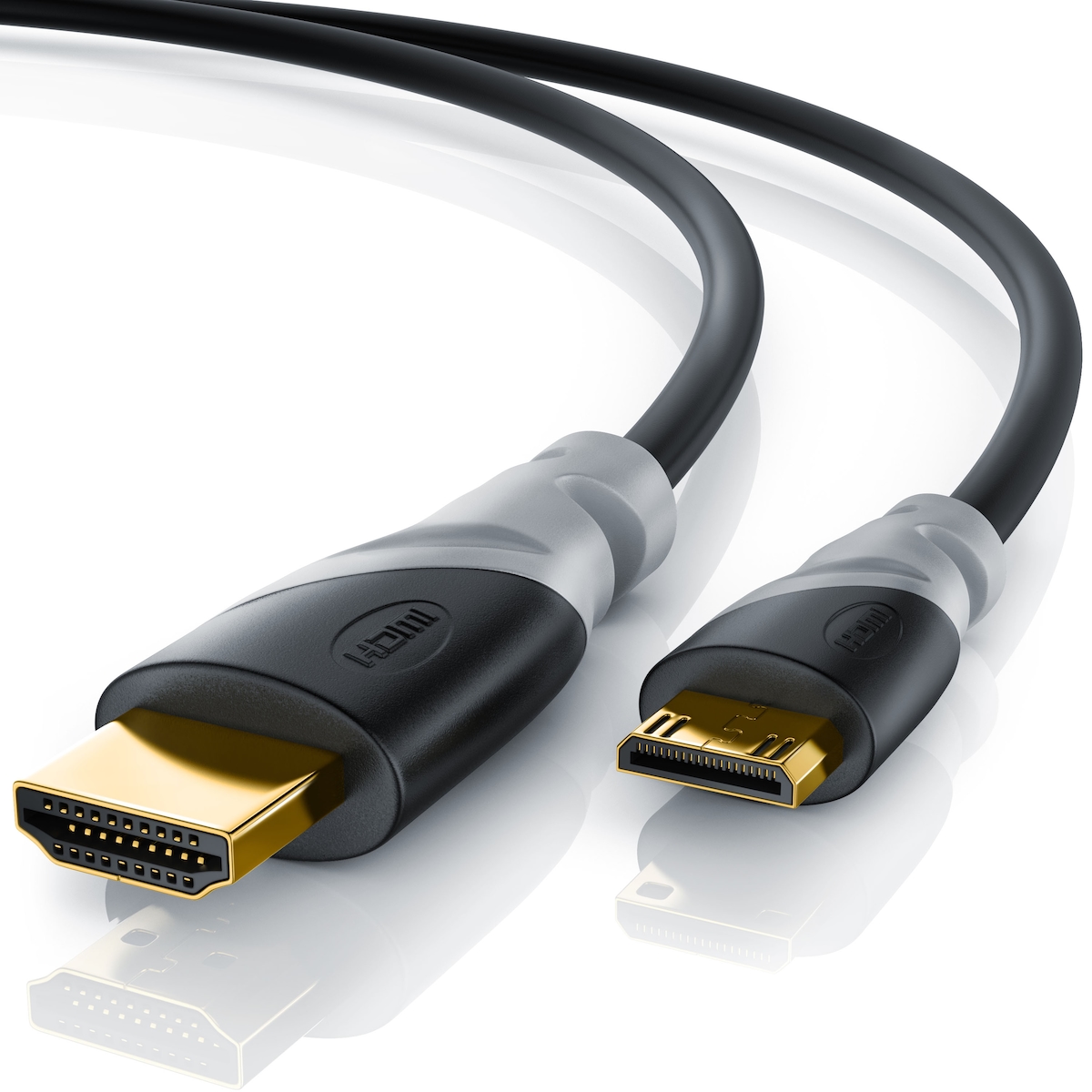 CSL HDMI Typ C (Mini) 2.0 zu HDMI Typ A Kabel, Ultra HD, UHD, 2160p, 4k bei 30 Hz, 1080p, 3D, Ethernet - 3m Image