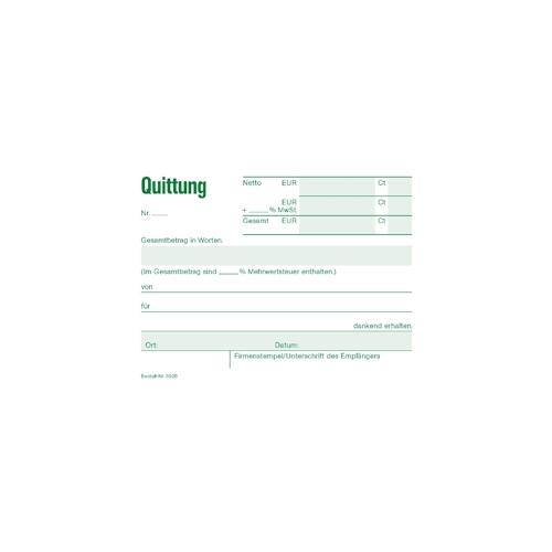 Quittungsblock A6 50 Blatt