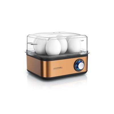 Arendo Eierkocher 8-fach, 500 W, Edelstahl, Warmhaltefunktion, Härtegrad einstellbar, für 8 +Eier, Kupfer