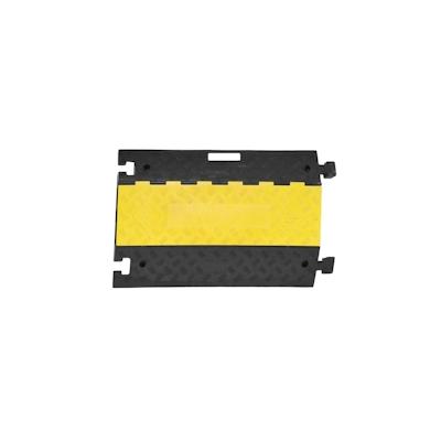 PROREGAL Kabelbrücke BIG mit 3 Kanälen aus Hartgummimischung | Normelement | Kabel-Ø 2x68mm & 1x55mm | HxBxT 7,5x60x96cm | Schwarz-Gelb Image