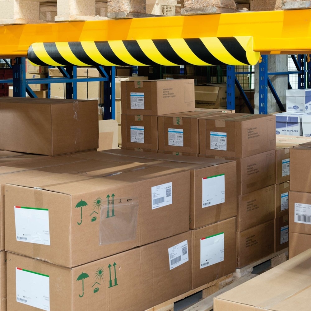 PROREGAL Prall- & Kantenschutz aus hochwertigem EVAC-Schaum | Geeignet für den Innenbereich | LxØ 100x10cm | Selbstklebend | Schwarz-Gelb Image