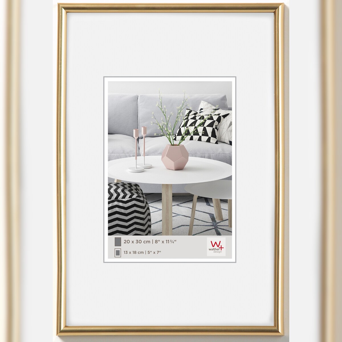 walther + design Galeria Kunststoff Bilderrahmen, gold, 40 x 50 cm Image