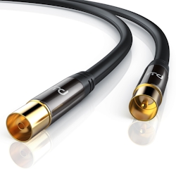 Primewire HDTV Antennenkabel mit 4-fach Schirmung IEC-Stecker zu RF-Buchse / 75 Ohm / 135dB - 0,5 m Image