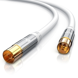 Primewire HDTV Antennenkabel mit 4-fach Schirmung IEC-Stecker zu RF-Buchse / 75 Ohm / 135dB - 5 m Image