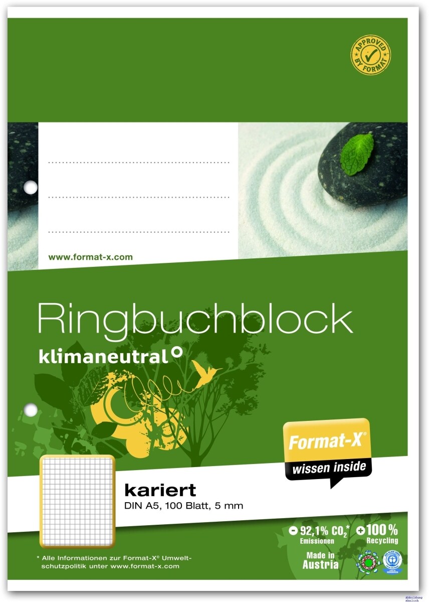Ringbuchblock A5 70g 100 Blatt 5mm kariert Image